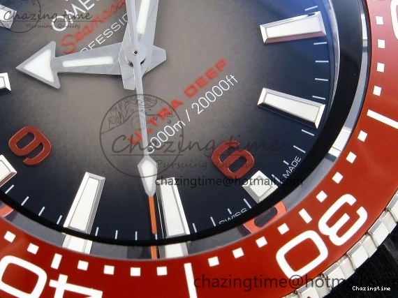 0126 Premium SEAMASTER PLANET OCEAN 6000M ULTRA DEEP 45.5MM SS TF 1:1 BEST EDITION GRAY DIAL ORANGE BEZEL ON RUBBER STRAP A 7761